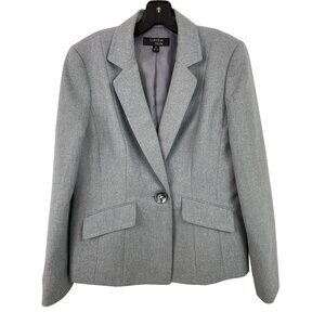 Collections by Le Suit Gray Lined Blazer Suit Jacket Womens Size 8